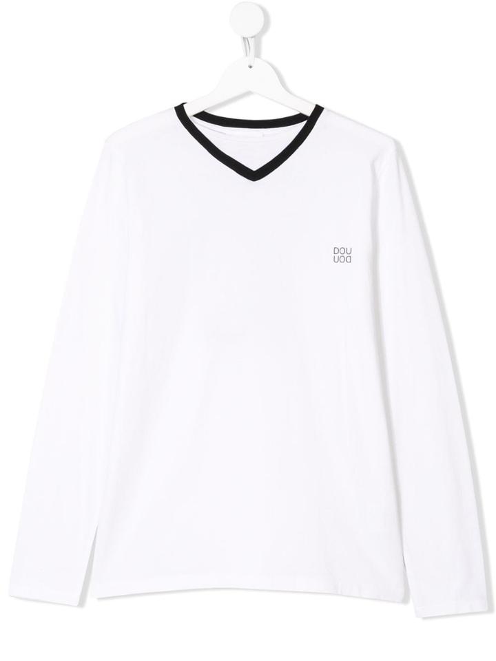 Douuod Kids Teen Bomber 10 T-shirt - White