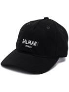 Balmain Logo Print Cap - Black