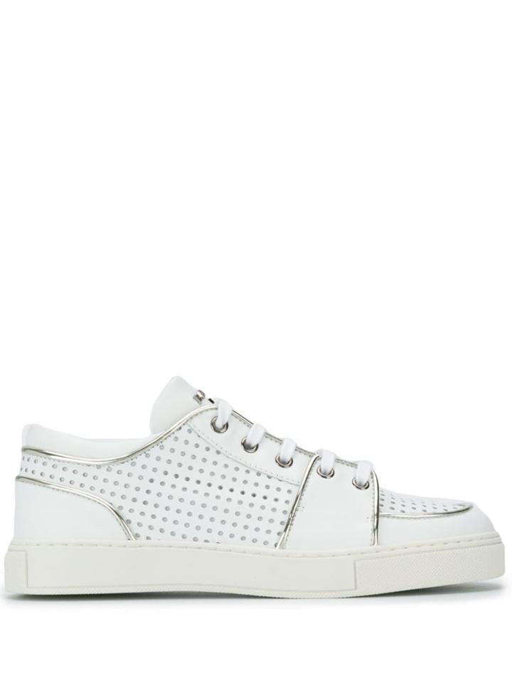 Balmain Punch Hole Detail Sneakers - White