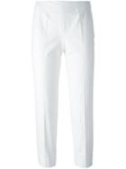 Piazza Sempione Cropped Trousers, Women's, Size: 46, White, Cotton/spandex/elastane