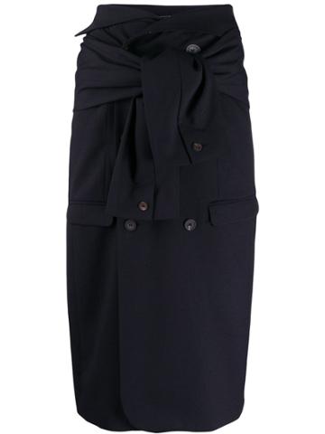 Frenken Flared Midi Skirt - Blue