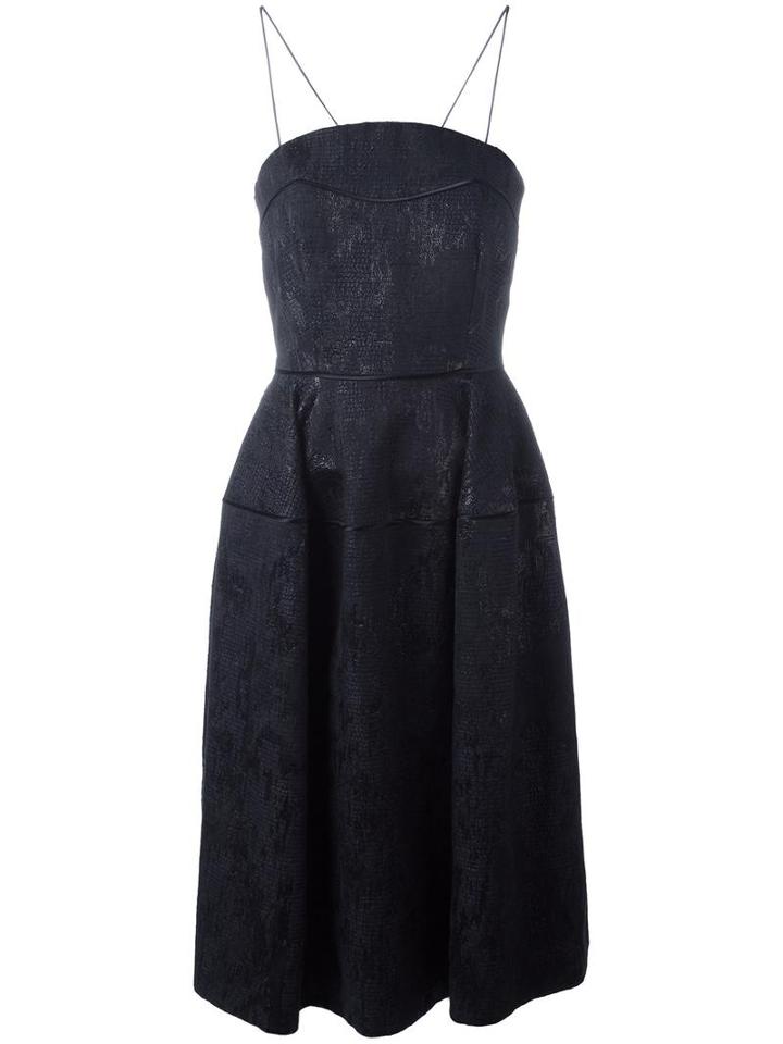 Talbot Runhof Bouclé A-line Dress, Women's, Size: 38, Black, Acetate/cupro/polyester/cotton