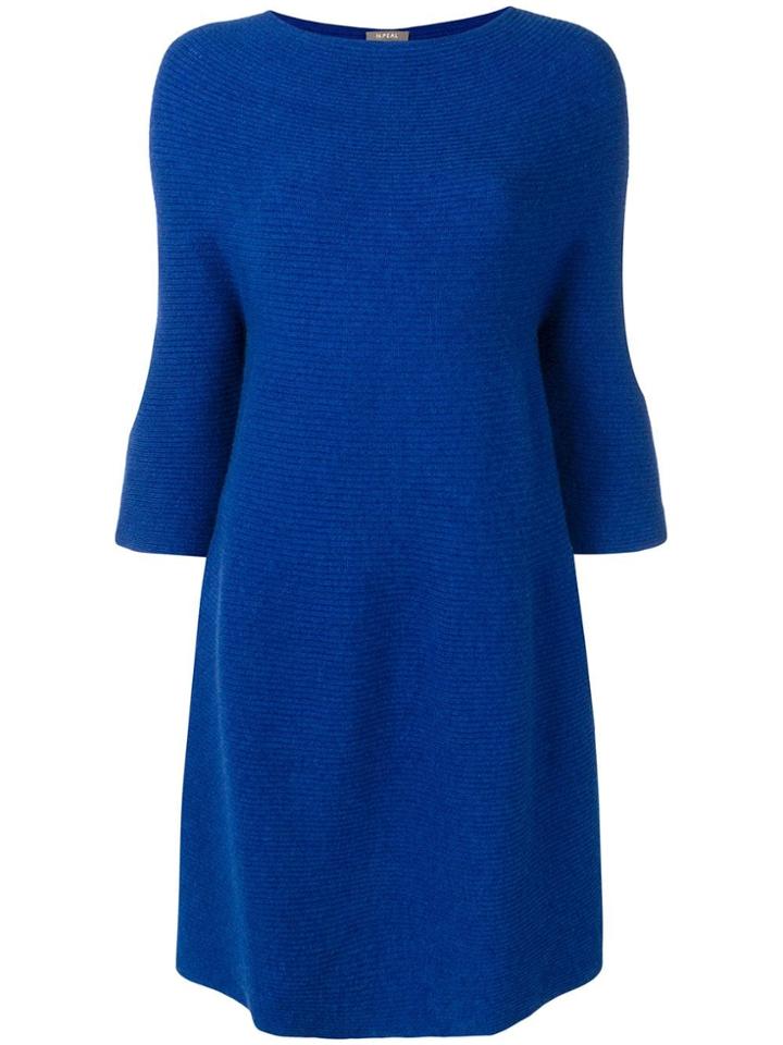 N.peal Bell Sleeve Tunic Dress - Blue