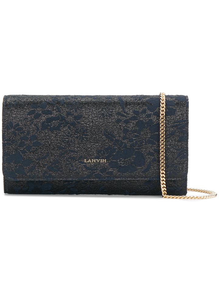 Lanvin Floral Jacquard Shoulder Bag - Black