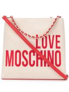 Love Moschino Pink Logo Shoulder Bag - Neutrals