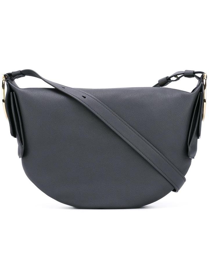 Salvatore Ferragamo Small Gancio Hobo Shoulder Bag, Women's, Grey
