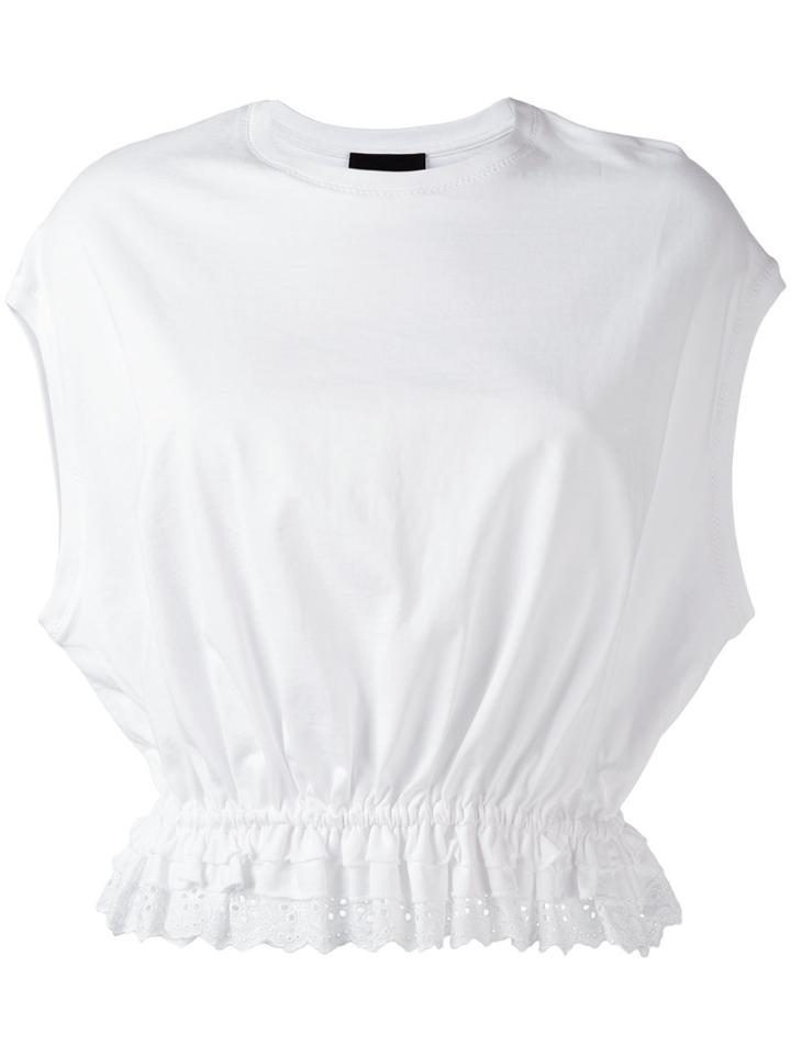 Simone Rocha Pleated Trim Top, Women's, Size: Xs, White, Cotton