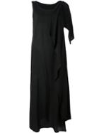 Yohji Yamamoto Draped Shoulder Shift Dress - Black