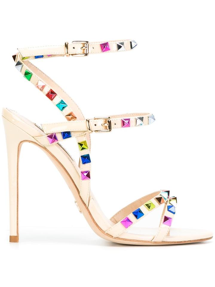 Gianni Renzi Studded Detail Sandals - Nude & Neutrals