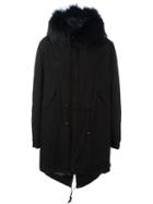 Mr & Mrs Italy Fur Trim Parka, Men's, Size: M, Black, Cotton/lamb Skin/rabbit Fur/racoon Fur