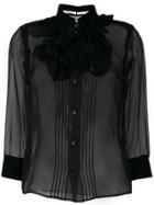 Givenchy Sheer Ruffle Placket Blouse - Black