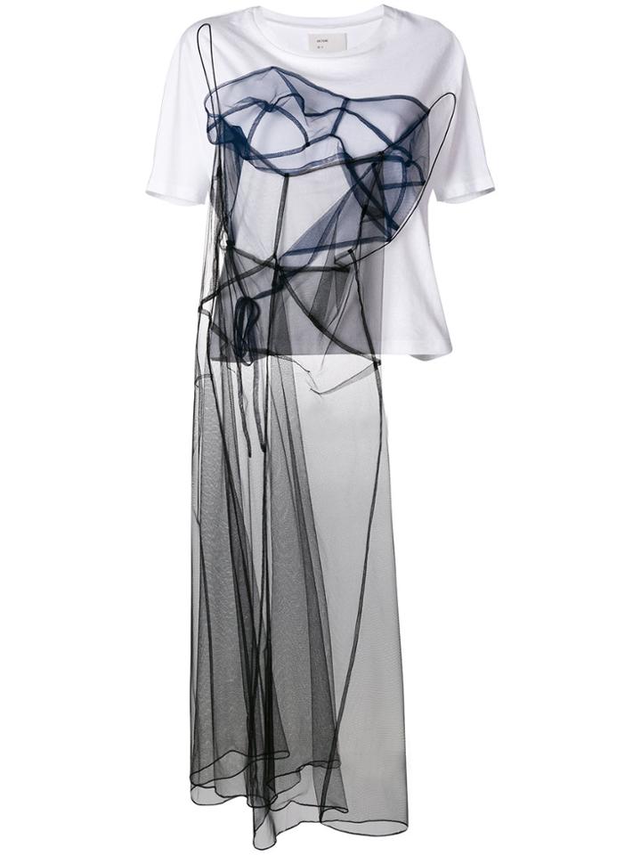 Quetsche Tulle Appliqué Detail T-shirt - White