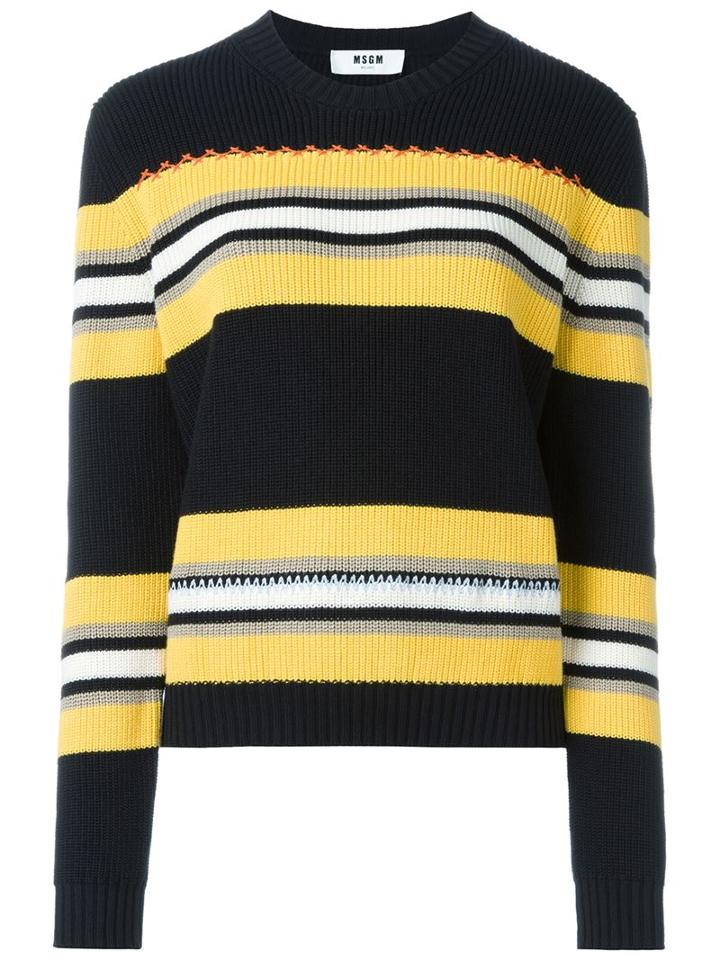 Msgm Striped Jumper, Women's, Size: Small, Black, Cotton