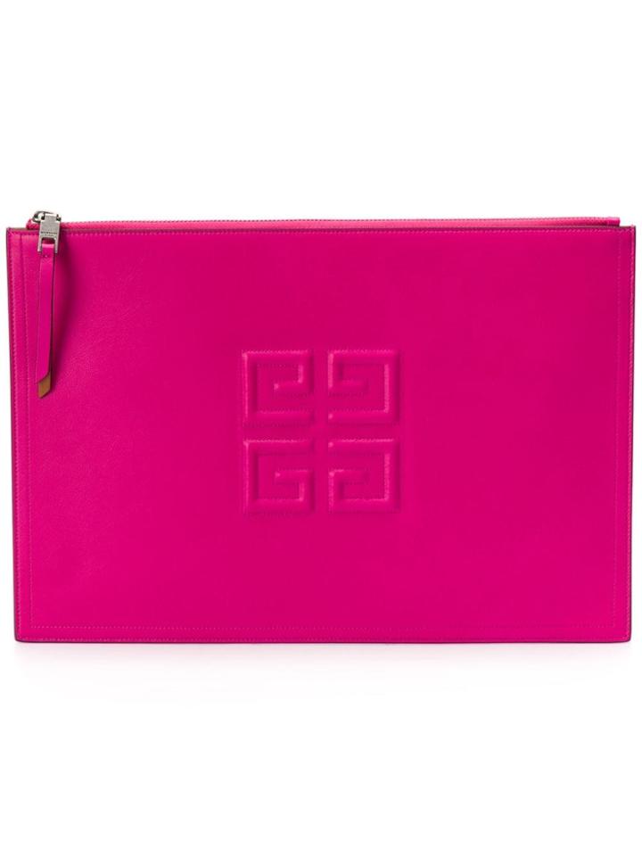 Givenchy 4g Embossed Logo Clutch - Pink