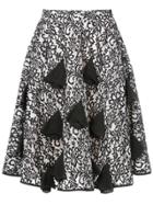 Mikio Sakabe High-waisted Floral Embroidered Skirt - White