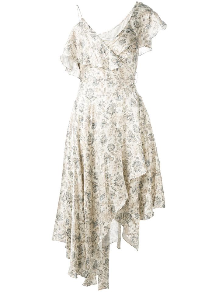 Zimmermann - Paisley Asymmetric Dress - Women - Silk - 0, Nude/neutrals, Silk