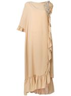 Christopher Kane Crystal Frill Long Dress - Nude & Neutrals