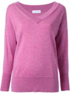 Scanlan Theodore V-neck Sweater, Women's, Size: Medium, Pink/purple, Merino