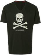 Loveless Skull And Crossbones Print T-shirt - Black