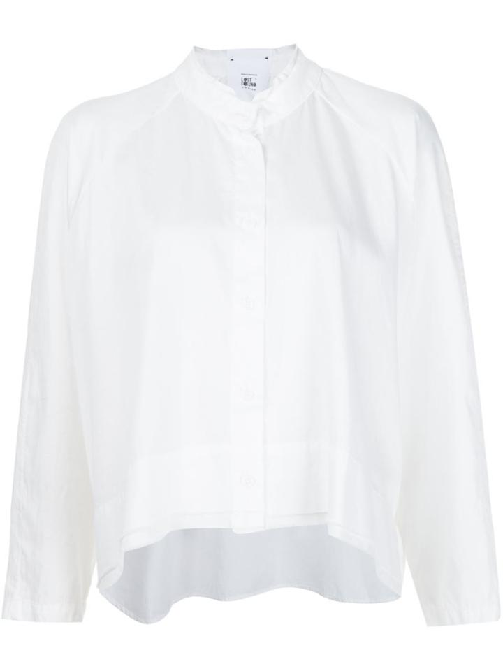 Lost & Found Rooms Band Collar Shirt, Women's, Size: Small, White, Cotton