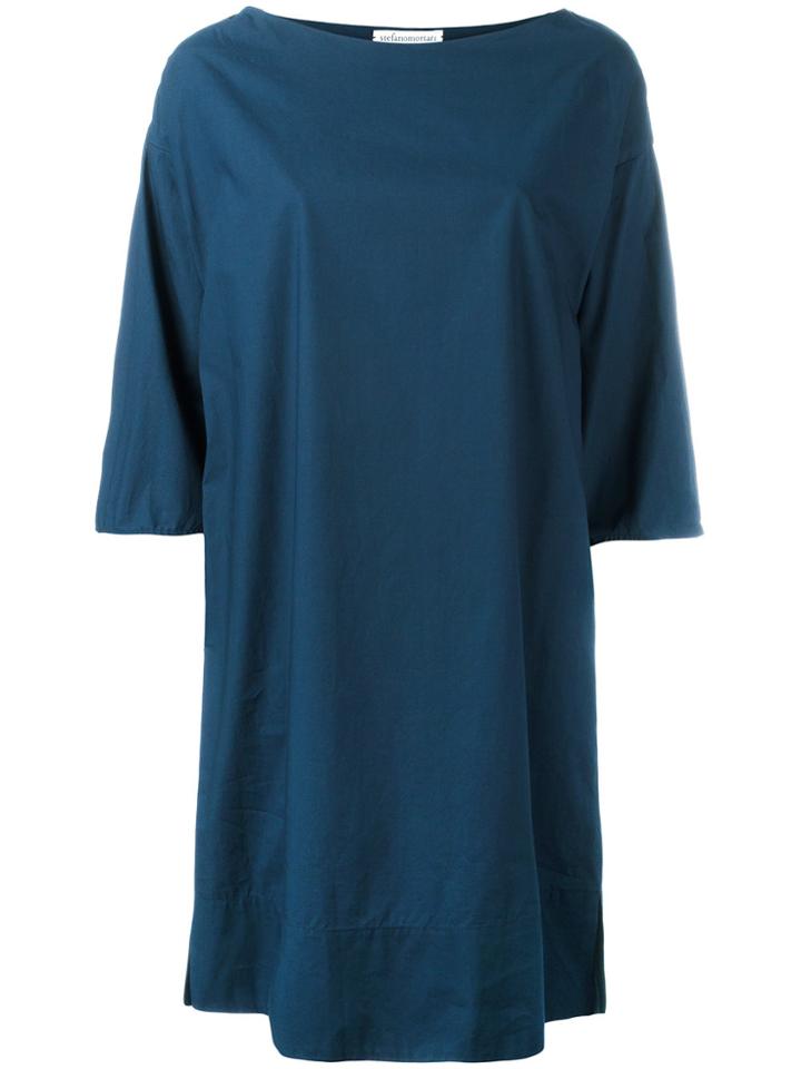 Stefano Mortari Balloon Sleeve Dress - Blue