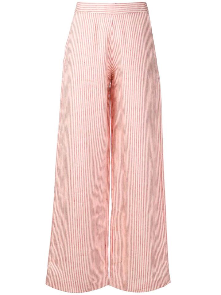 Société Anonyme Striped High Waisted Trousers - Red
