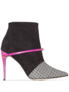 Jennifer Chamandi Niccolo Check Pattern Ankle Boots - Grey
