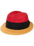 Prada Colour Block Trilby - Red