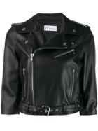 Red Valentino Red Valentino Tattoo-printed Biker Jacket - Black