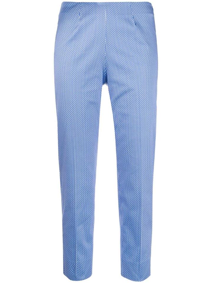 Piazza Sempione Geometric Print Cropped Trousers - Blue