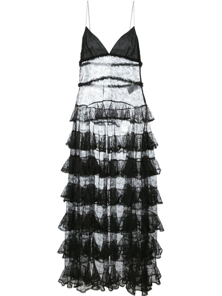 Alexander Mcqueen Ruffled Train Lace Cami Top