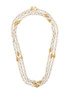 Chanel Pre-owned Triple Strand Pearl Necklace - White