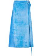 Sally Lapointe Wrap Skirt - Blue