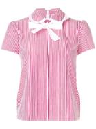 Red Valentino Striped Bow Blouse