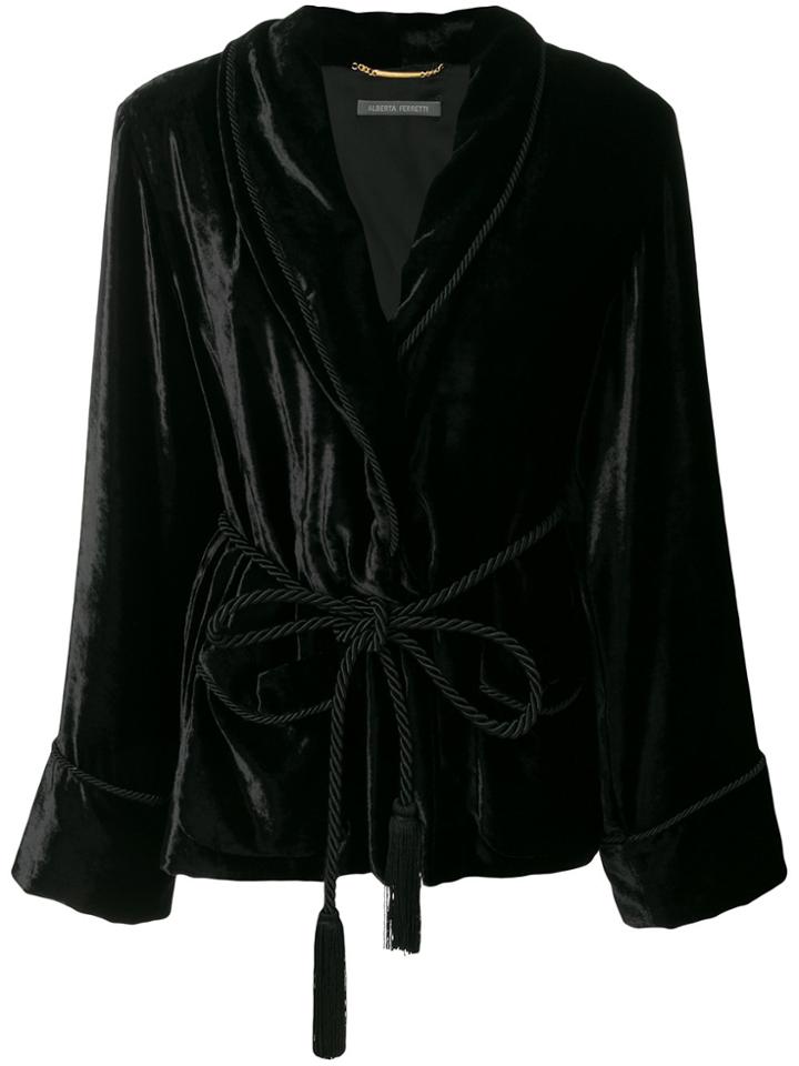 Alberta Ferretti Velvet Robe - Black