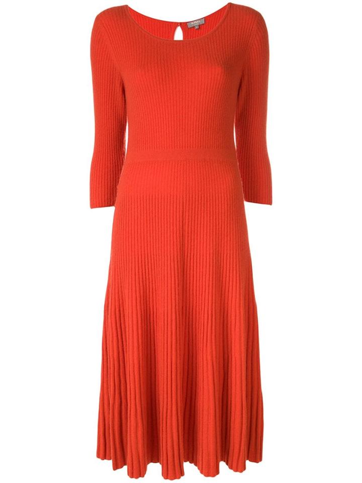 N.peal Midi Ribbed Knitted Dress - Orange