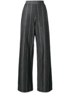 Piazza Sempione Striped Wide Leg Trousers - Grey