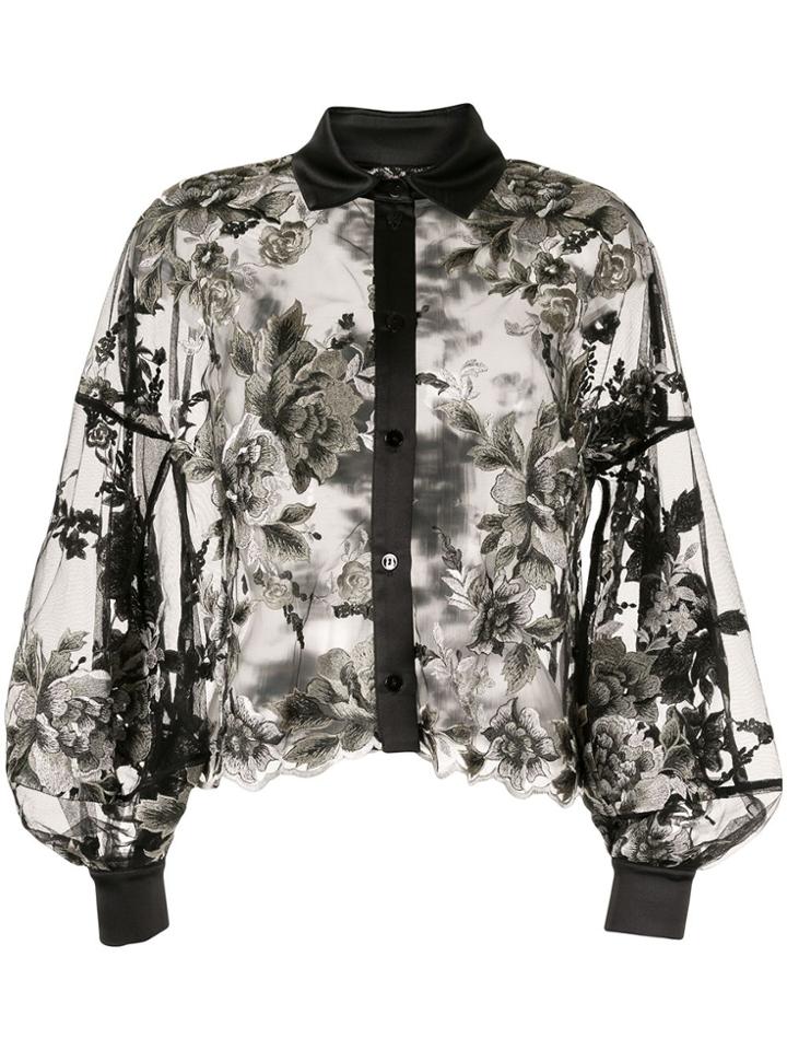 Antonio Marras Floral-embroidered Shirt - Black