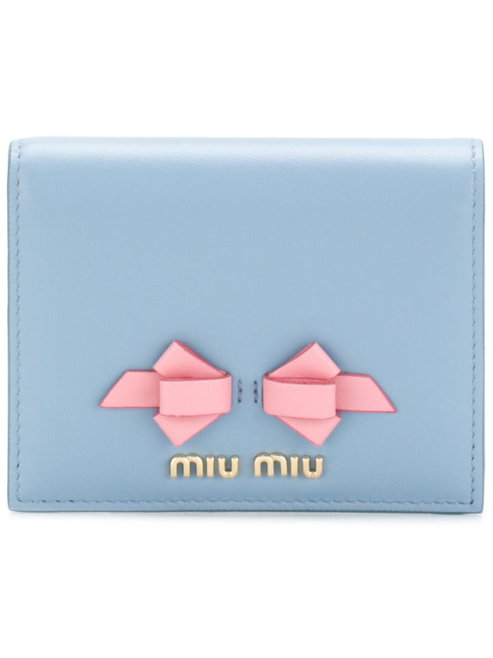 Miu Miu Bow Detail Wallet - Blue