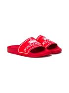 Dolce & Gabbana Kids Teen Logo Slides - Red