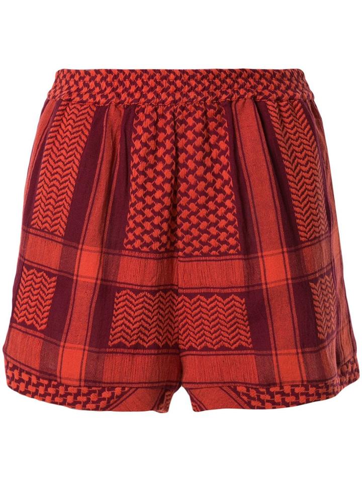 Cecilie Copenhagen High-waist Patterned Shorts - Orange