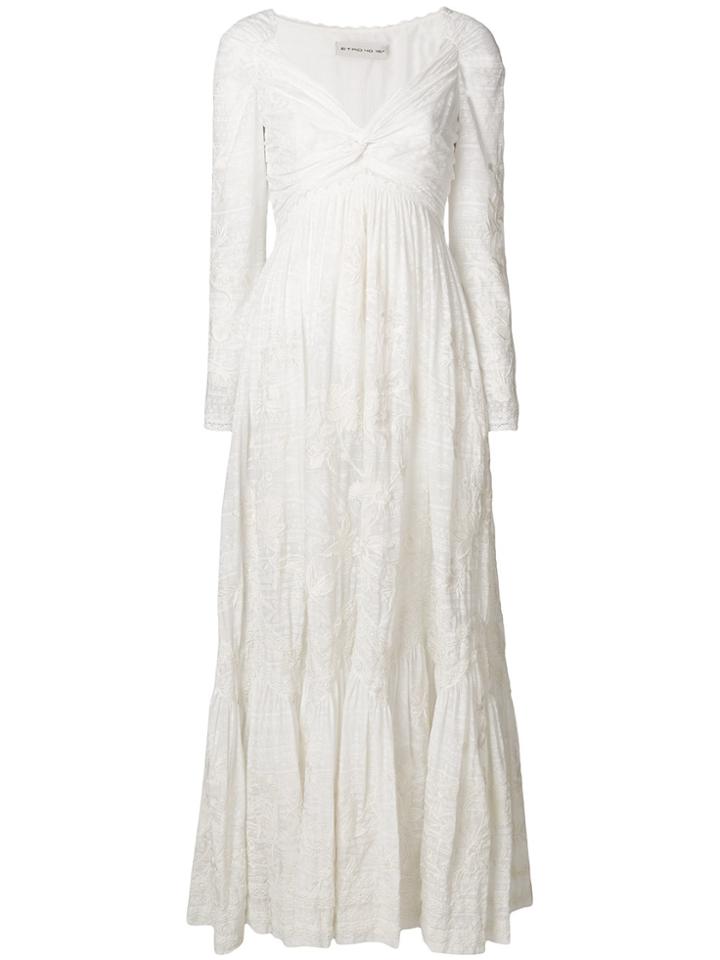 Etro V-neck Flared Dress - White