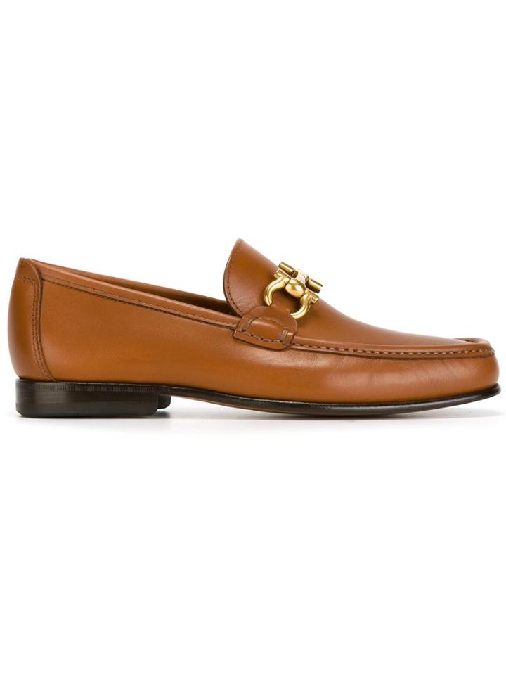 Salvatore Ferragamo Gancini Bit Loafers, Men's, Size: 7, Brown, Leather