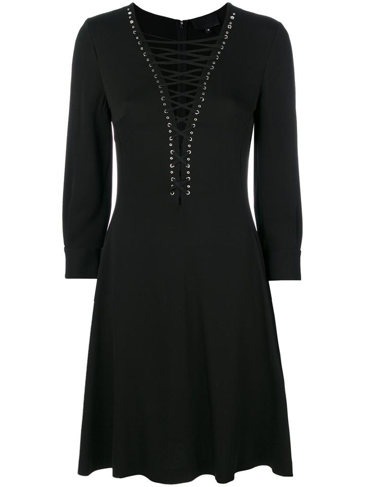 Philipp Plein - Flared Dress - Women - Polyester/spandex/elastane/acetate/viscose - M, Black, Polyester/spandex/elastane/acetate/viscose