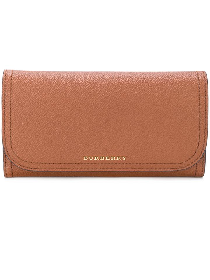 Burberry Haymarket Wallet With Card Case - Brown