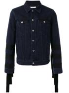 Givenchy Sleeve-fringed Denim Jacket, Men's, Size: Medium, Blue, Cotton