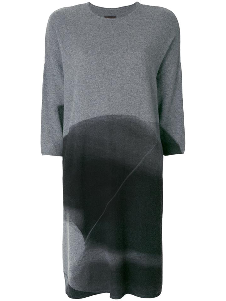 Oyuna Cropped Sleeved Jersey Dress - Grey