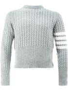 Thom Browne Knit Cardigan Back Jumper - Grey