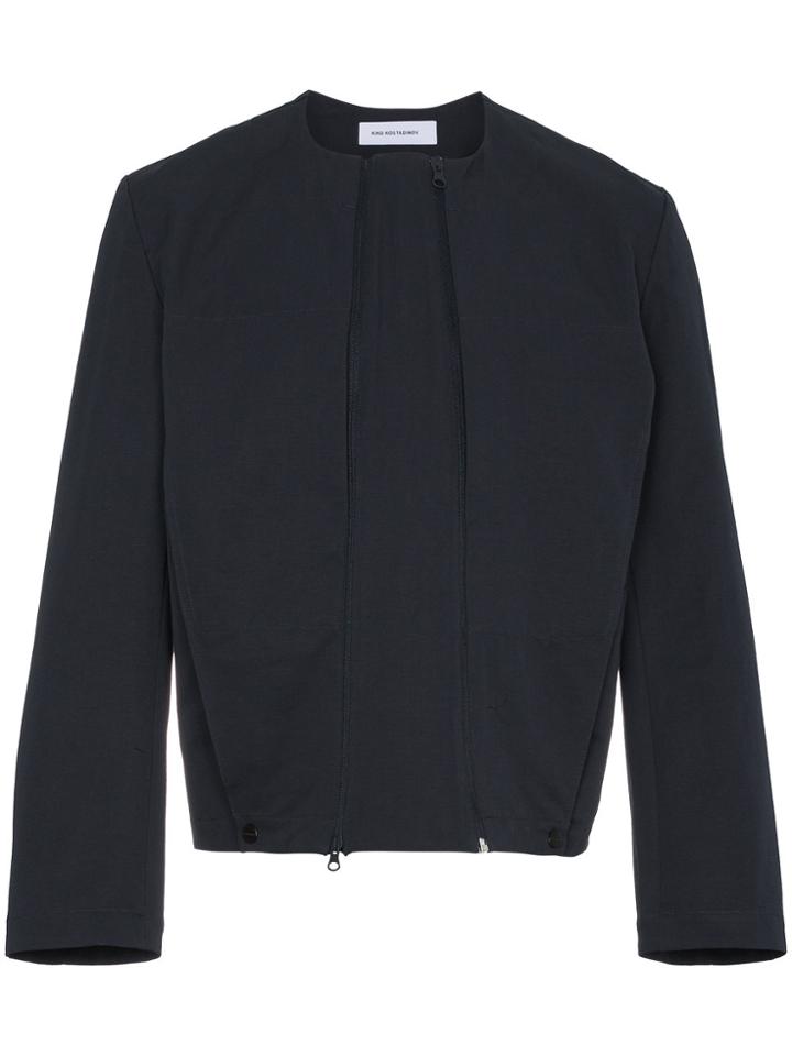 Kiko Kostadinov Cubist Cotton Jacket With Zip - Grey
