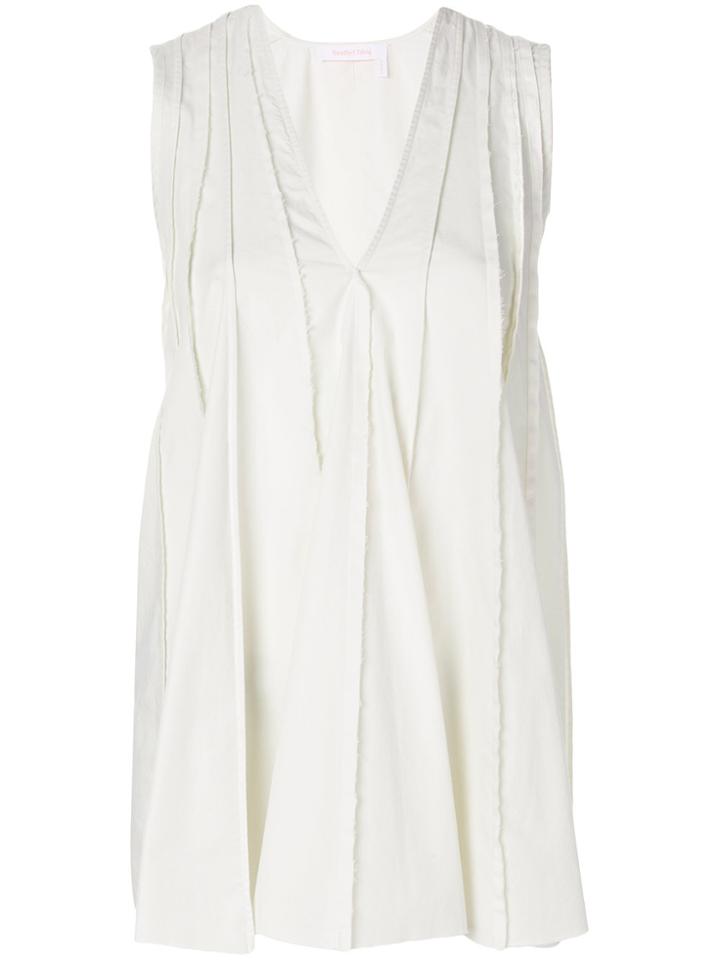 See By Chloé Raw-edged Top - Nude & Neutrals
